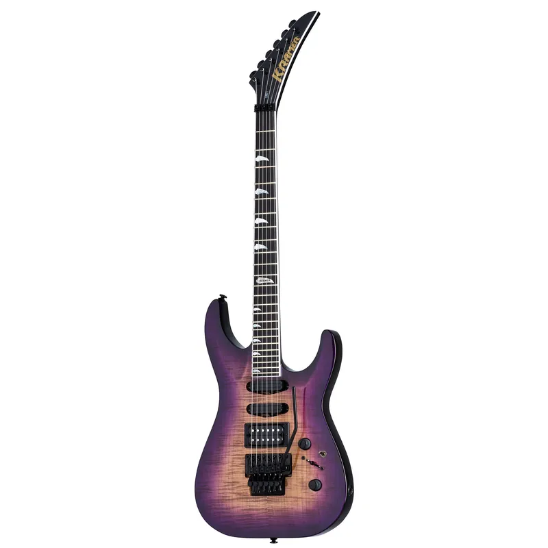Kramer SM-1 Figured Guitar, Ebony Fingerboard, Royal Purple Perimeter Luxury