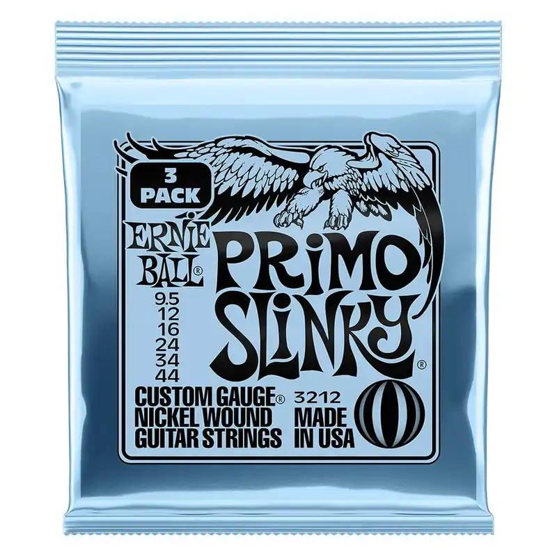 Must Have Ernie Ball 3212 Primo Slinky Nickel Wound Electric Guitar Strings 3-Pack, 9.5-44