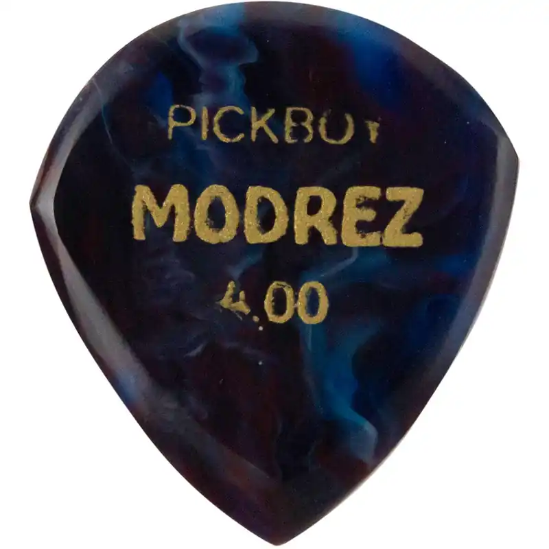 Pickboy BMDZBUP400 MODREZ 4.00mm Resin Guitar Pick, Blue Hot Picks