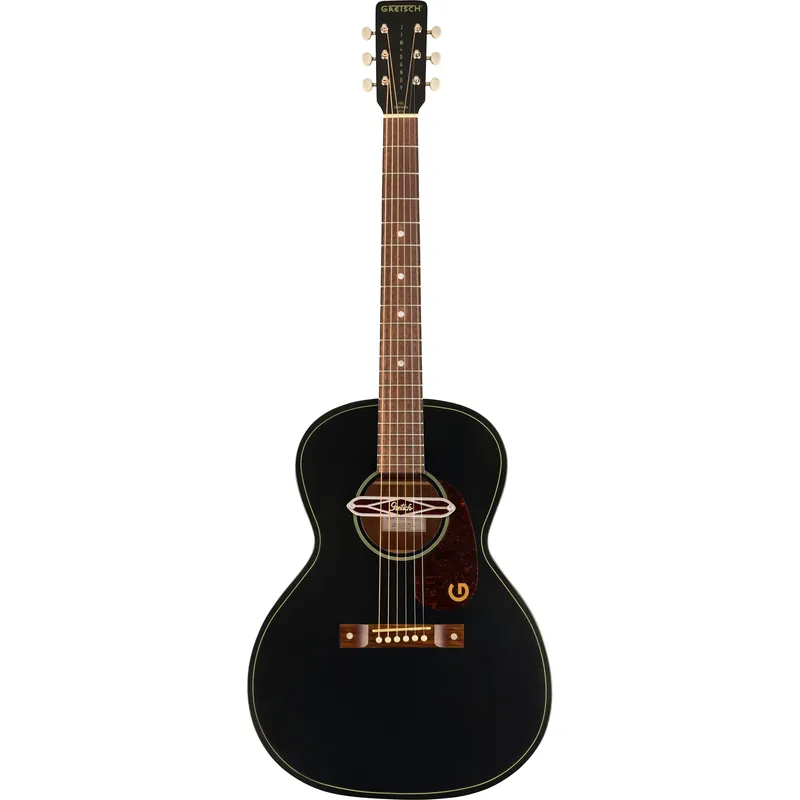 Gretsch Deltoluxe Concert Acoustic Guitar, Walnut Fretboard, Tortoiseshell Pickguard, Black Top Fresh Stock