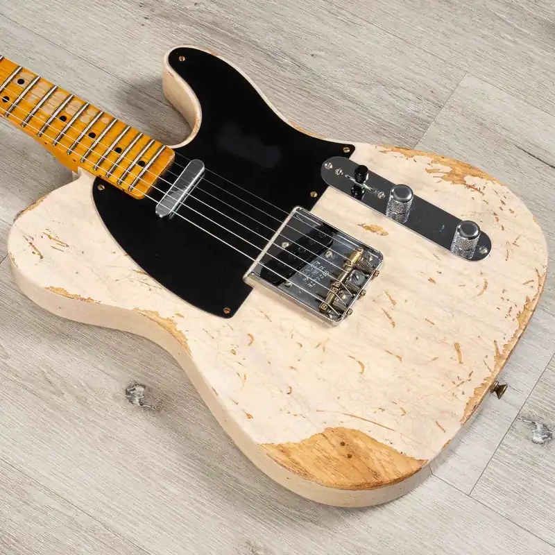 Markdown Fender Custom Shop S23 Limited Edition 1950 Double Esquire Heavy Relic Guitar, Aged White Blonde