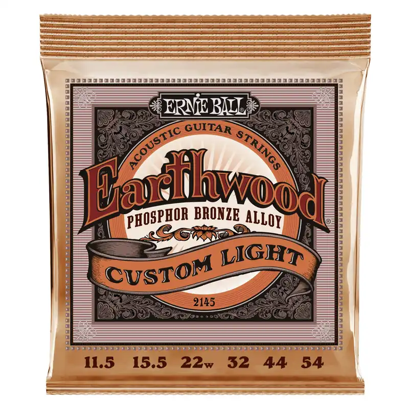 Ernie Ball 2145 Earthwood Phosphor Bronze Acoustic Guitar Strings, 11.5-54 Express Delivery