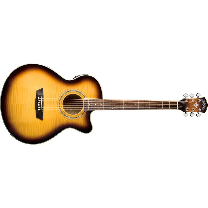 Trusted Brand Washburn Festival Series EA15 Acoustic Electric Guitar, Maple Top, Tobacco Burst