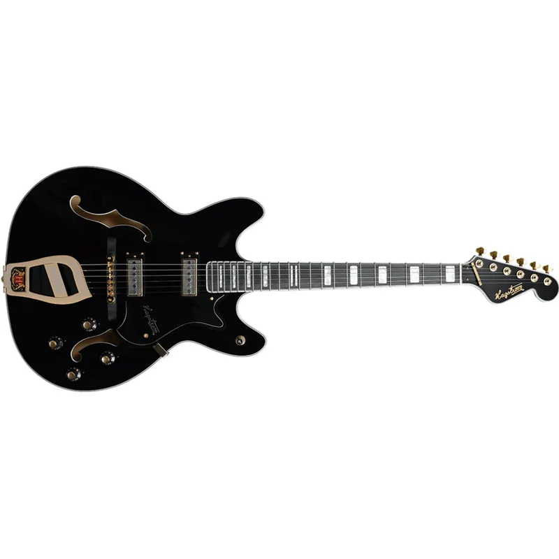 Hagstrom '67 Viking II Hollow-Body Guitar, Resinator Fretboard, Black Gloss Direct From Manufacturer