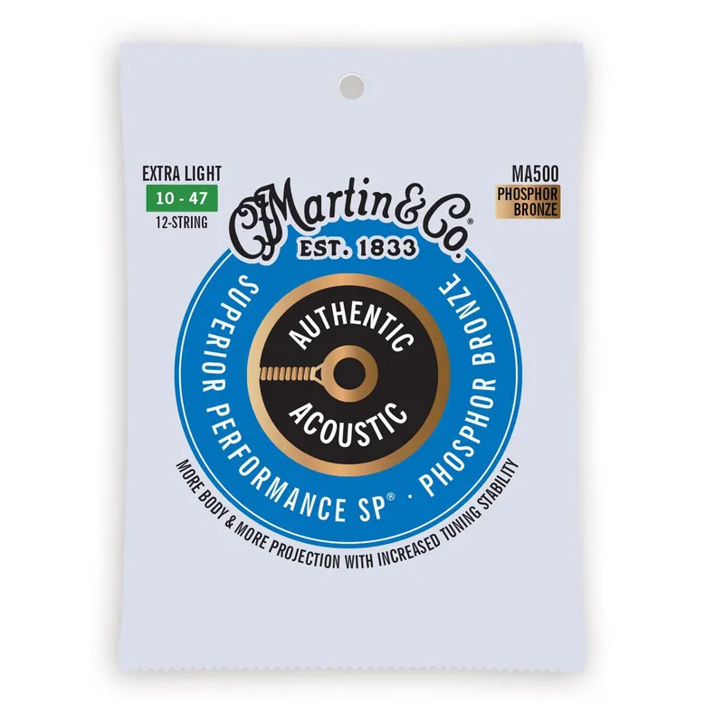Martin MA500 SP Phosphor Bronze 12-String Acoustic Guitar Strings, Extra Light Next Day Delivery