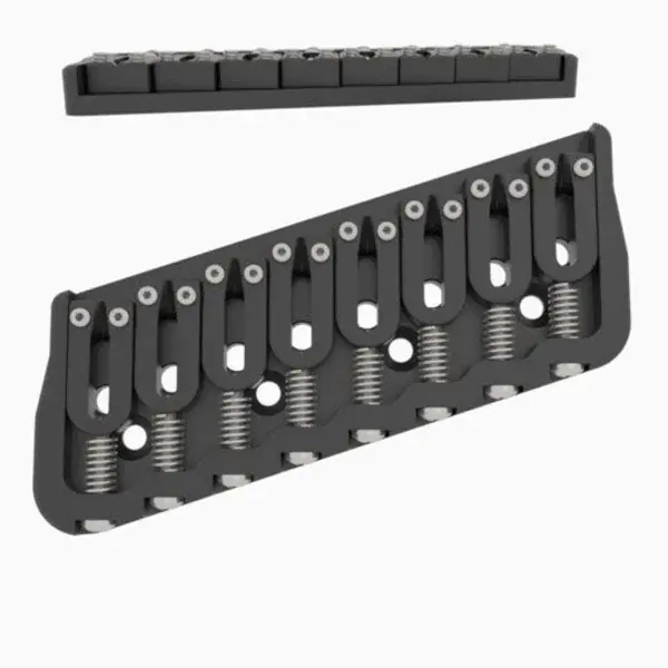Hipshot 4MS08180B 8 String Multi-Scale Fixed Guitar Bridge, 18° Right, .125, Black While Supplies Last