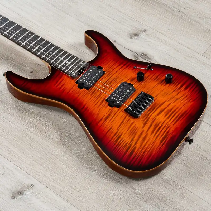 While Supplies Last ESP USA M-II Hardtail Guitar, Duncan Pickups, Ebony Fretboard, Tiger Eye Sunburst