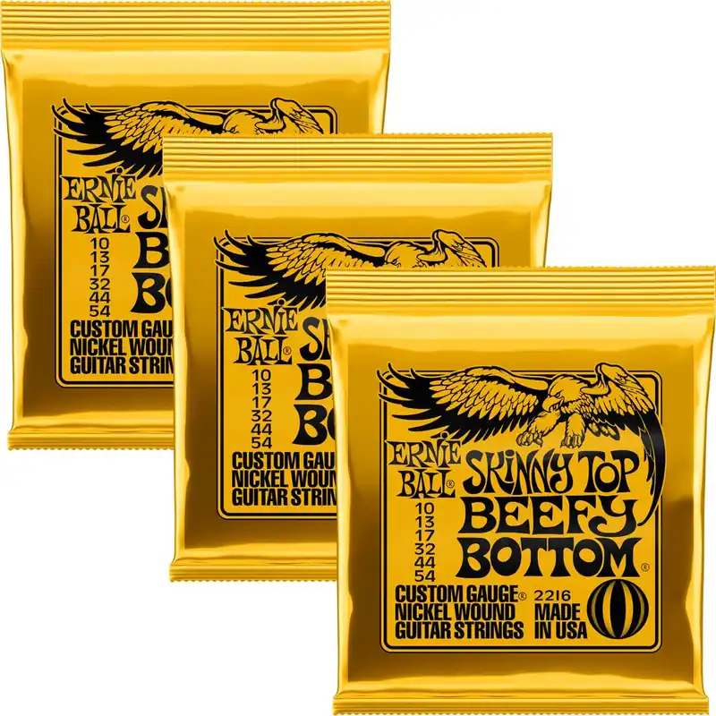 Place Order 3-Pack Ernie Ball 2216 Skinny Top Beefy Bottom Nickel Wound Electric Guitar Strings, 10-54