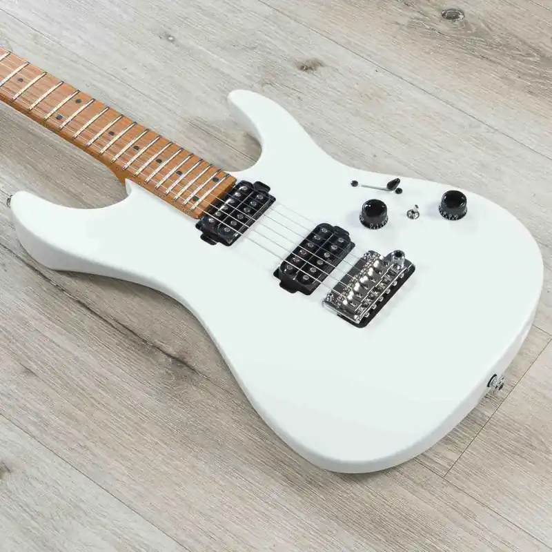 Limited Time Ibanez AZ2402 Prestige Electric Guitar, S-Tech Wood Roasted Maple Fretboard, Pearl White Flat