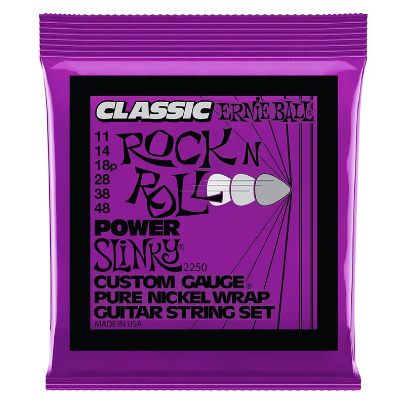 Ernie Ball 2250 Classic Rock n' Roll Power Slinky Pure Nickel Guitar Strings, 11-48 Buy Online