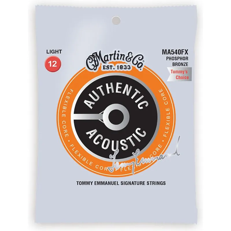 Martin MA540FX Tommy Emmanuel Flex Core Phosphor Bronze Acoustic Guitar Strings, 12-54 Hot Deal