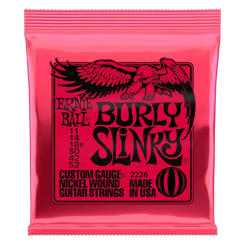 Ernie Ball 2226 Burly Slinky Electric Guitar Strings, Nickel Wound, 11-52 Modern