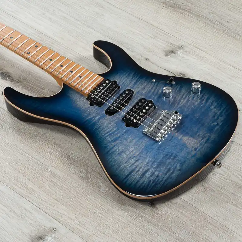 Suhr Modern Plus HSH Guitar, Roasted Maple Fretboard, Faded Trans Whale Blue Burst Mega Sale