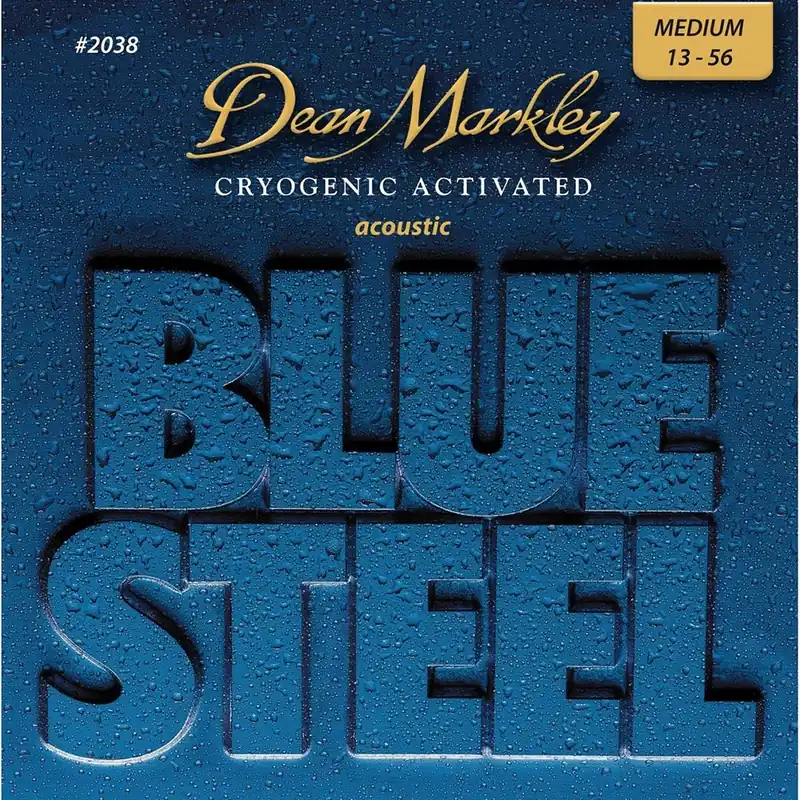 Express Delivery Dean Markley 2038 Blue Steel Acoustic Guitar Strings, Medium, 6 String, 13-56
