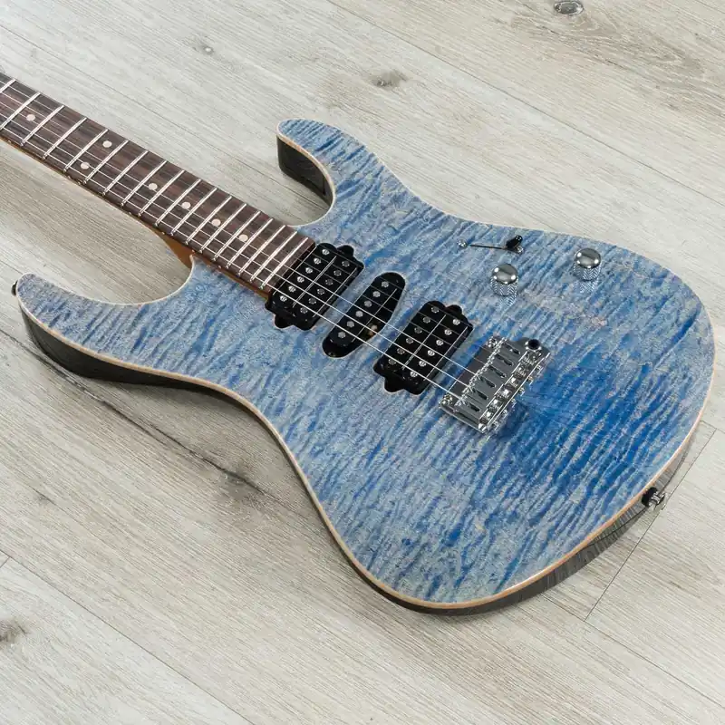 Suhr Modern Plus HSH Guitar, Pau Ferro Fretboard, Trans Blue Denim Slate Best Choice