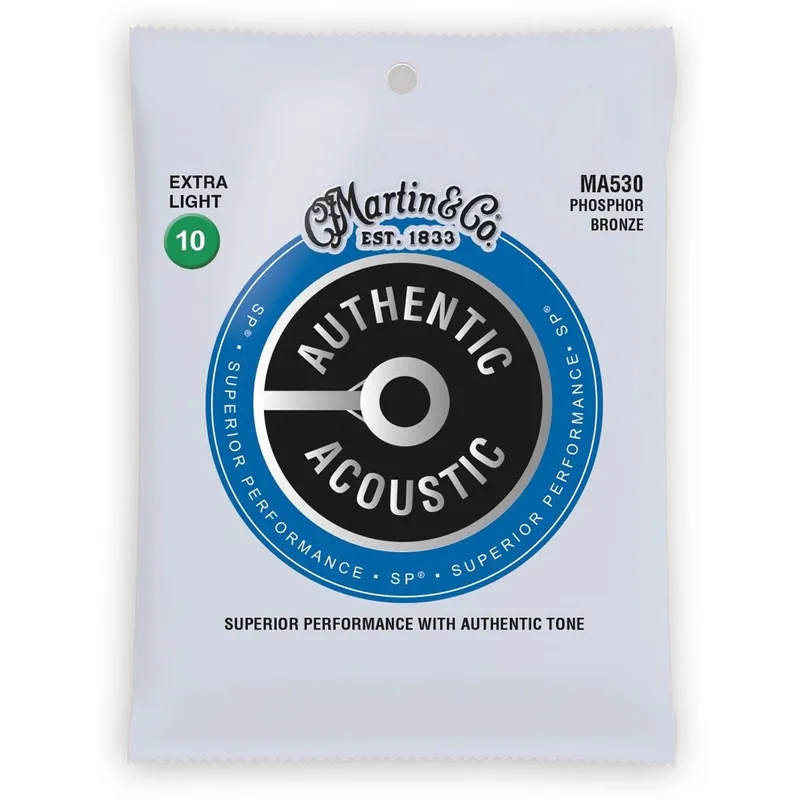 Price Cut Martin MA530 Authentic Acoustic Guitar Strings, Phosphor Bronze, Extra Light (10-47)