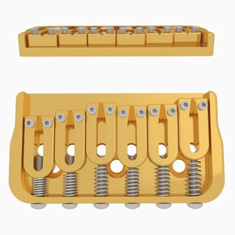 Hipshot 41060G 6-String Fixed Guitar Bridge, 0.125Floor Height, Gold Buy Online