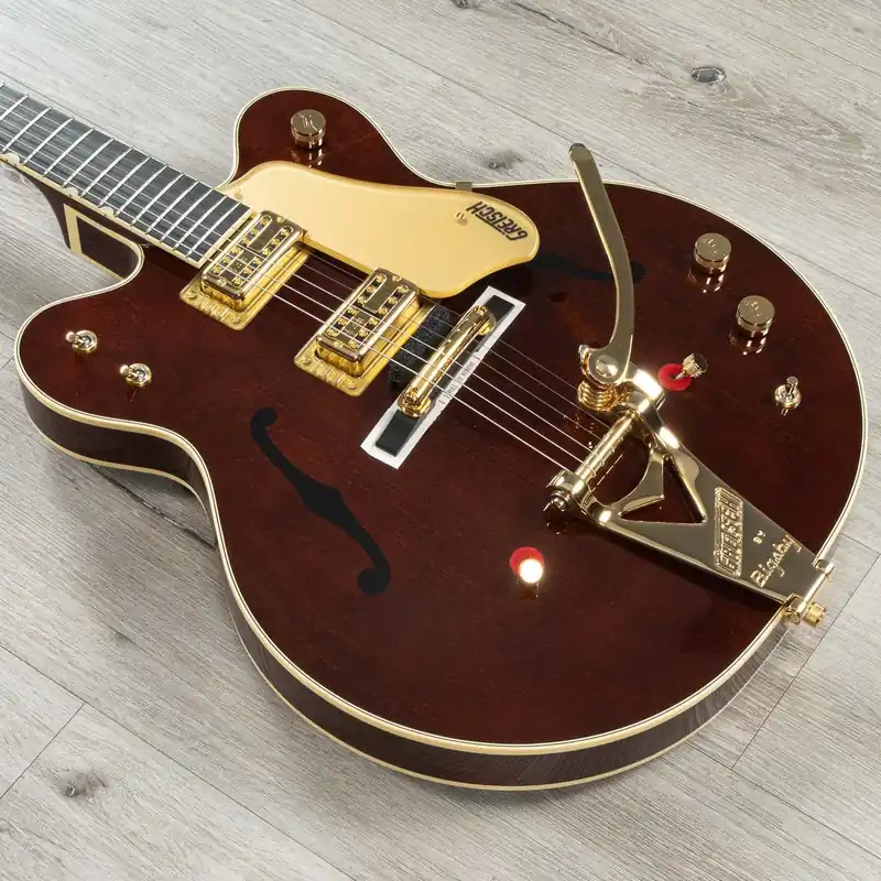 Gretsch G6122T-62 Vintage Select Edition '62 Chet Atkins Country Gentleman Hollow Body Guitar with Bigsby, TV Jones, Walnut Stain Buy Direct