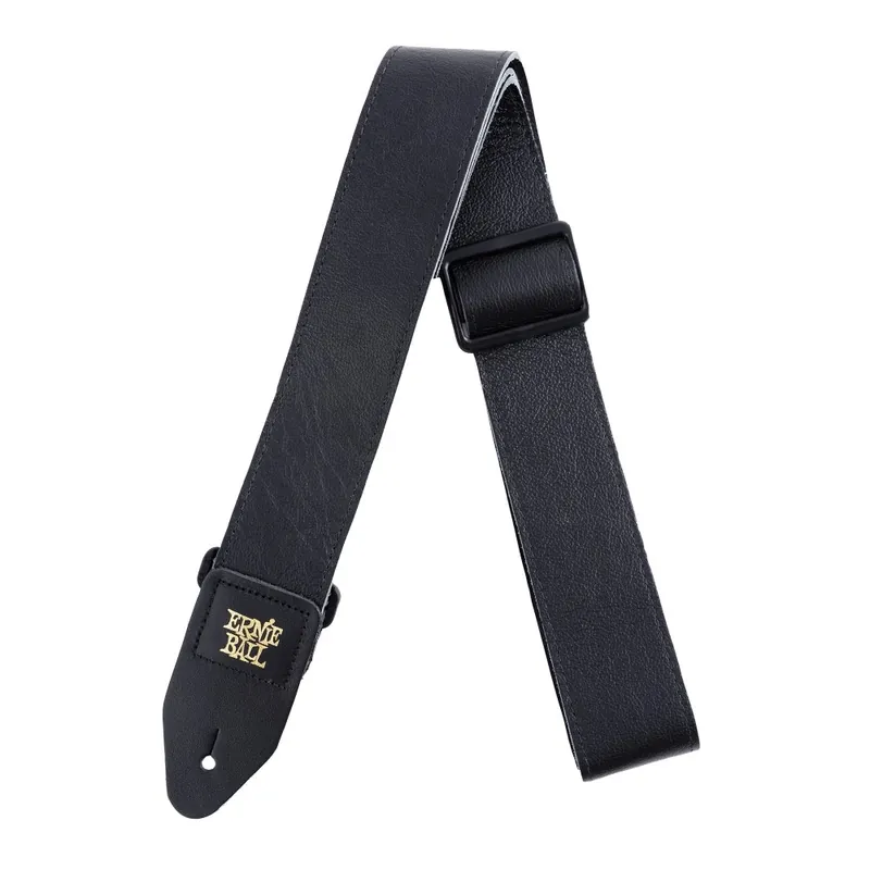 Ernie Ball 4134 2Tri Glide Italian Leather Guitar Strap - Black Authentic