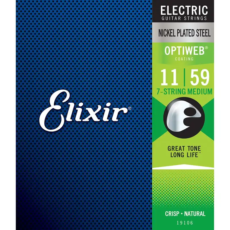 Elixir 19106 Optiweb Coating Electric Guitar Strings, 7-String Medium (11-59) Bargain