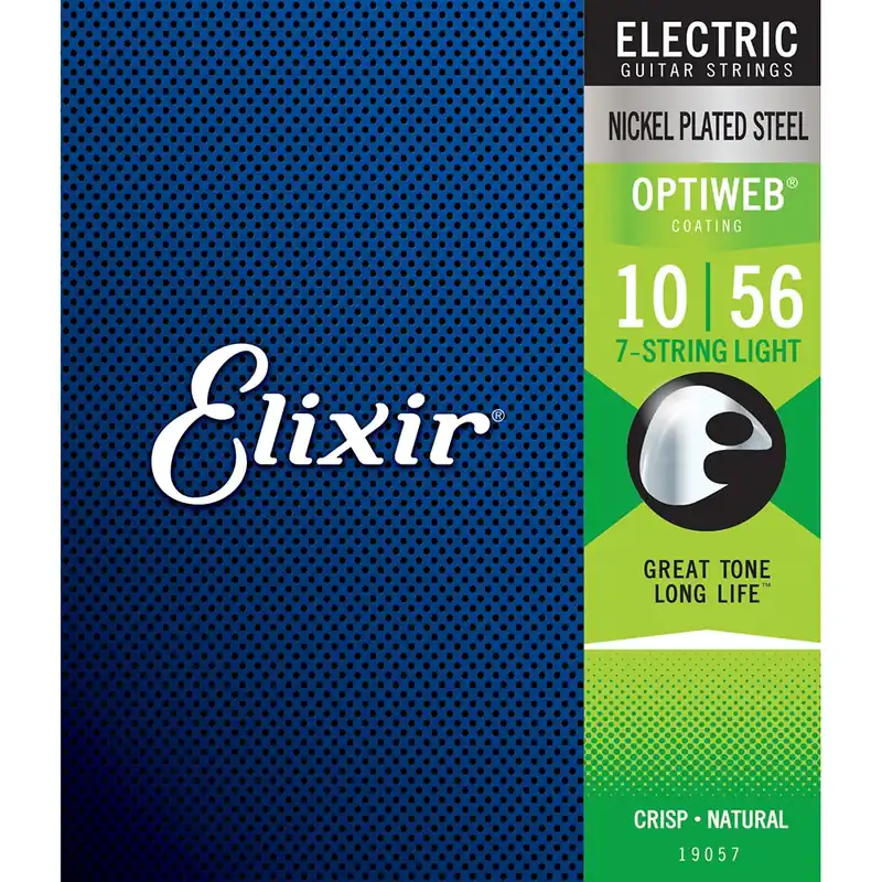 Elixir 19057 Optiweb Coating Electric Guitar Strings, 7-String Light (10-56) Bargain