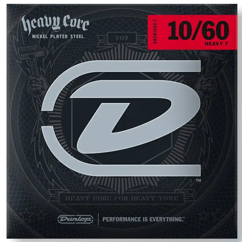 Don’t Miss Out Dunlop DHCN1060-7 Heavy Core 7-String Nickel Plated Steel Electric Strings, Heavy 7 (10-60)