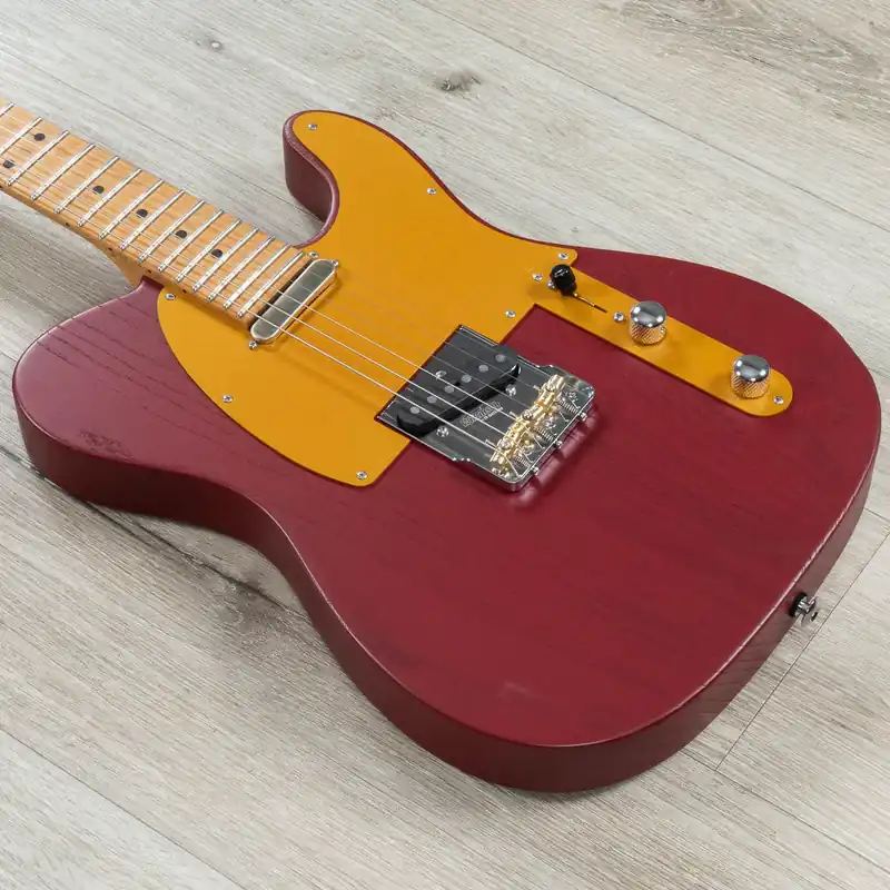 Reduced Price Suhr Andy Wood Signature Series Modern T SS Guitar, Roasted Maple Neck, Iron Red