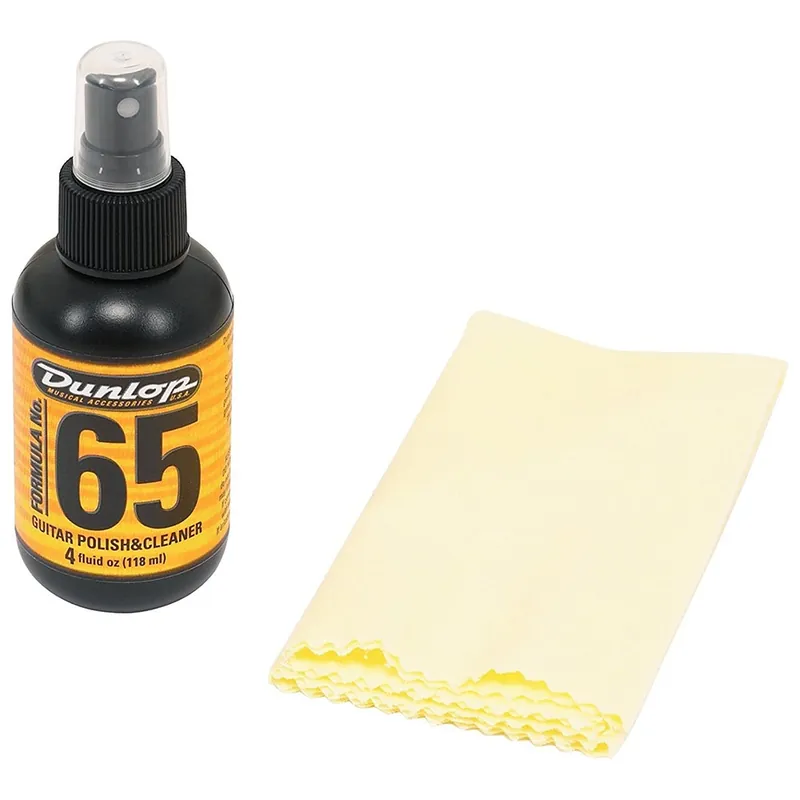High Quality Dunlop 654C Formula 65 Cleaner and Polish with Polish Cloth (4 oz.)