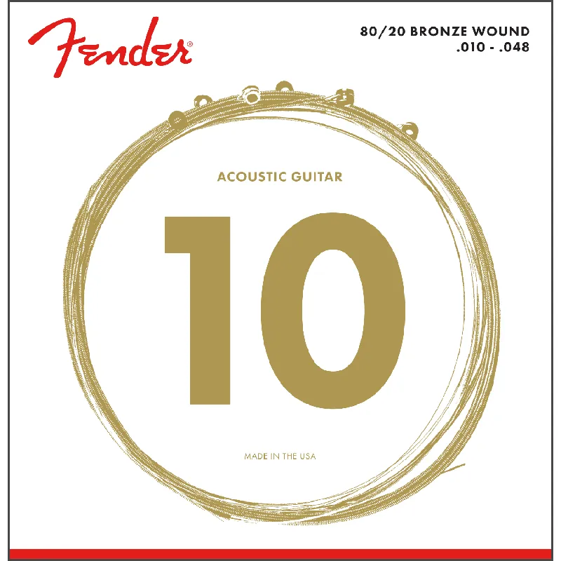 Fender 70XL 80/20 Bronze Extra Light Acoustic Guitar Strings (10-48) Shop Now