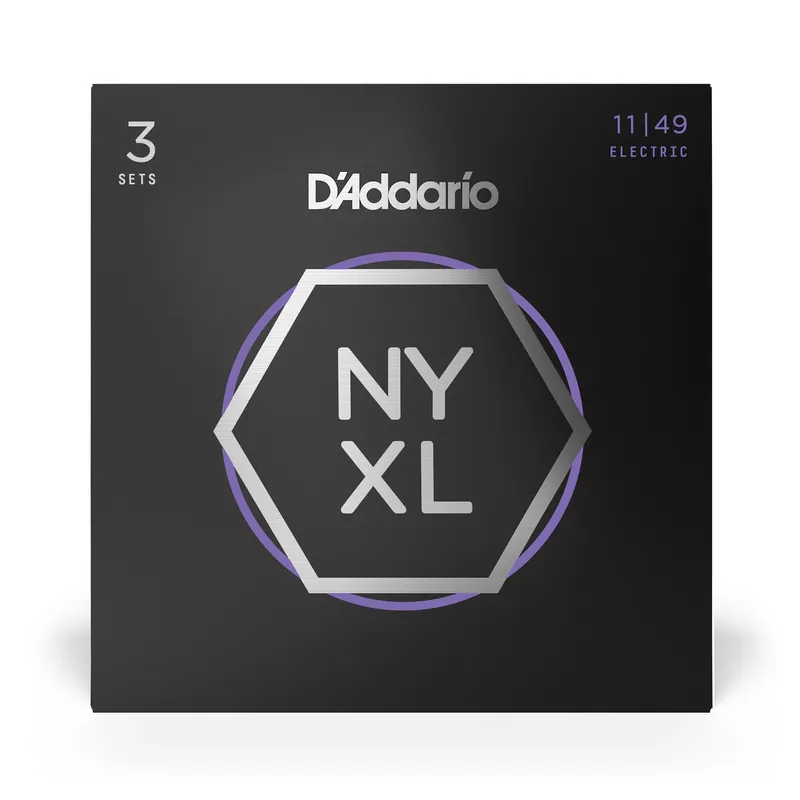 Shop Now 3 Sets of D'Addario NYXL 1149 Nickel Wound Medium Electric Guitar Strings (11-49)