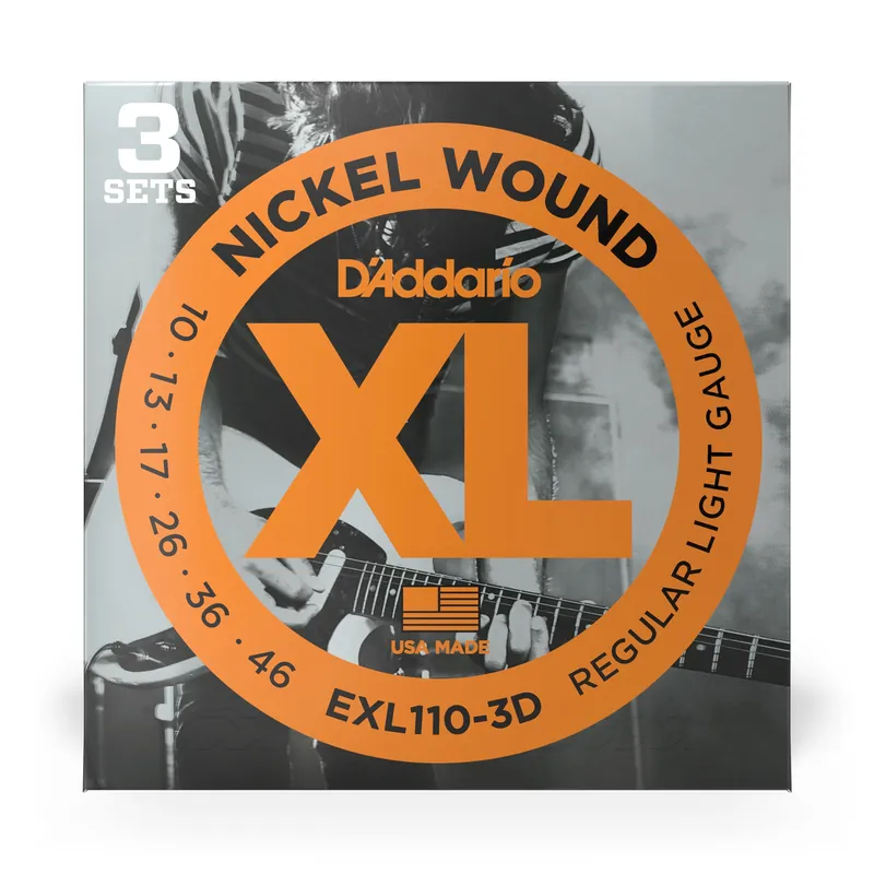 3 Sets of D'Addario EXL110 Nickel Wound Regular Light Electric Guitar Strings (10-46) Special Discount