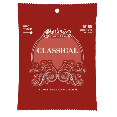 High Quality Martin M160 Silverplated Ball-End High Tension Nylon Classic Guitar Strings (28-43)