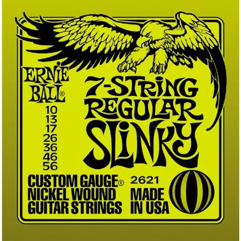Factory Price Ernie Ball 2621 Nickel Regular Slinky 7-String Electric Guitar Strings (10-56)