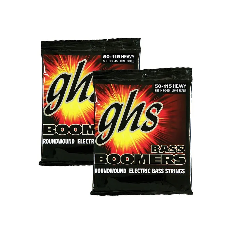 Cheap 2-Pack GHS H3045 Long Scale Heavy Boomers Roundwound Bass Strings (50-115)