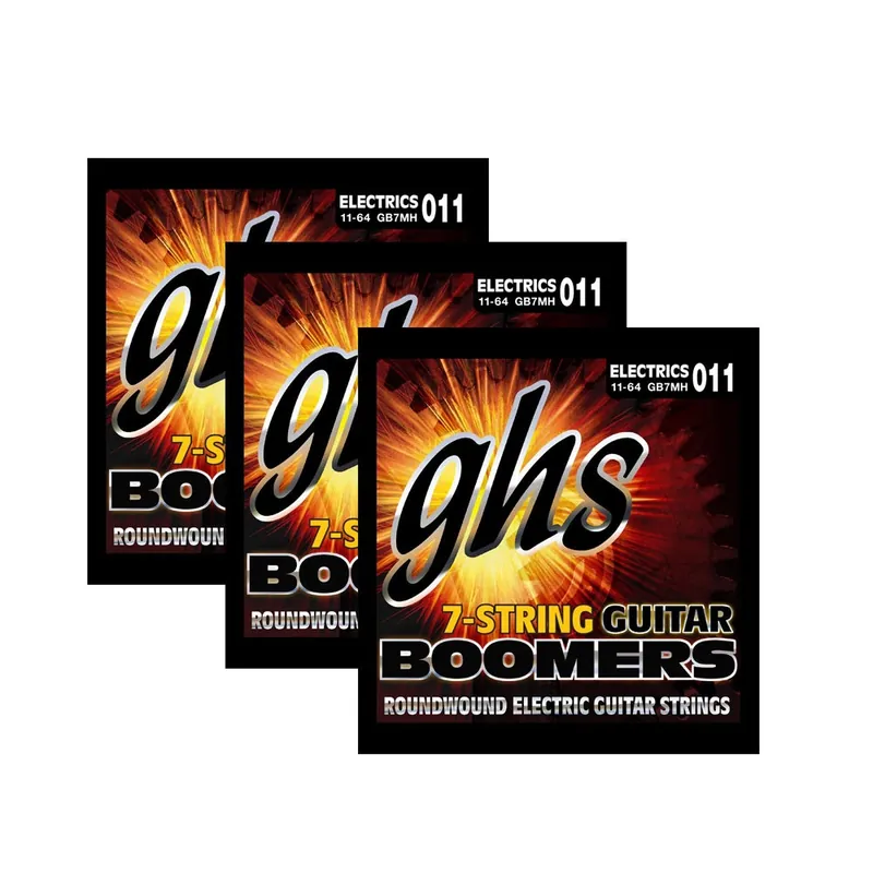 3-Pack GHS Strings GB7MH Boomers 7-String Medium Heavy Electric Guitar Strings (11-64) No Minimum Order