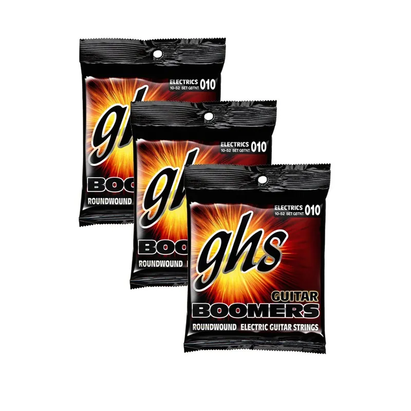 3-Pack GHS Electric Boomers GBTNT Thin/Thick Guitar Strings (10-52) New Arrival