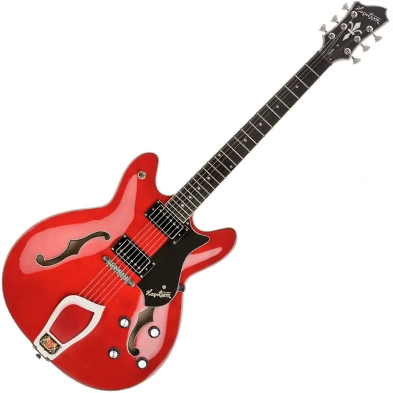 Hagstrom Viking Semi-Hollow Electric Guitar Wild Cherry Transparent Finish Last Chance