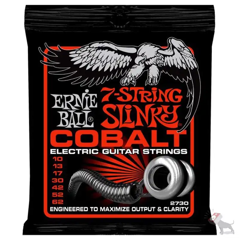 Ernie Ball 2730 Cobalt 7-String Slinky Skinny Top Heavy Bottom Electric Guitar Strings (10-62) Best Choice