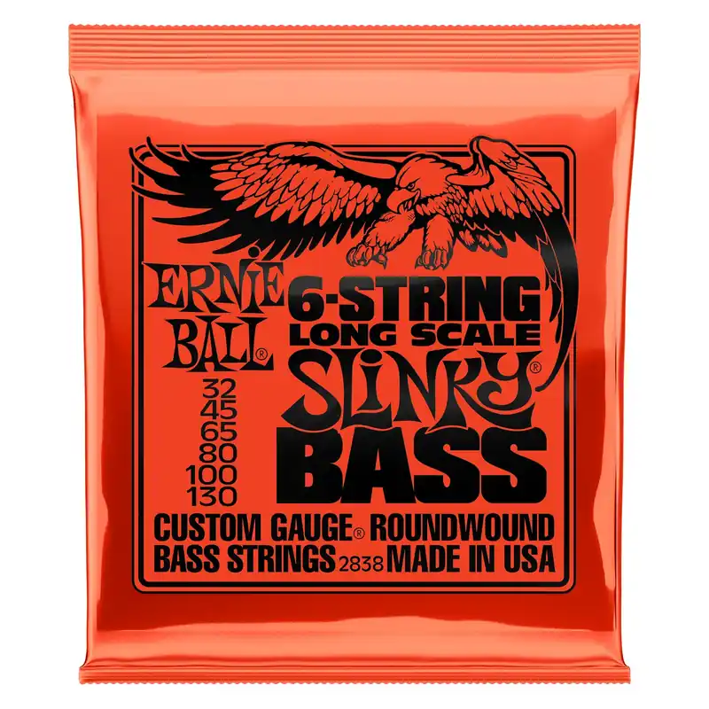 Ernie Ball 2838 6-String Slinky Long Scale Electric Bass Strings (32-130) Price Drop