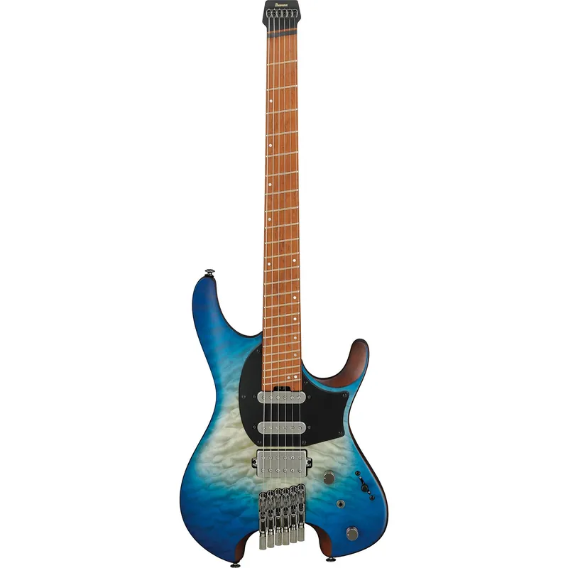 Hot Deal Ibanez QX54QM Q Series Guitar, Roasted Birdseye Maple Fretboard, Blue Sphere Burst Flat