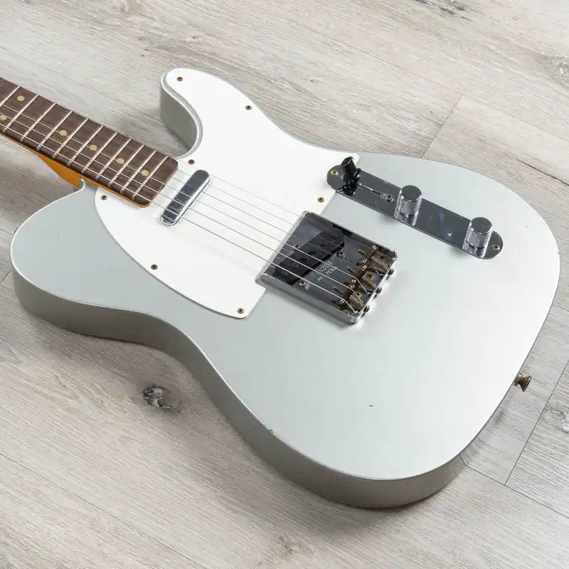 Save Now Fender Custom Shop LTD 1960 Telecaster Journeyman Relic Guitar, Inca Silver, Rosewood Fingerboard