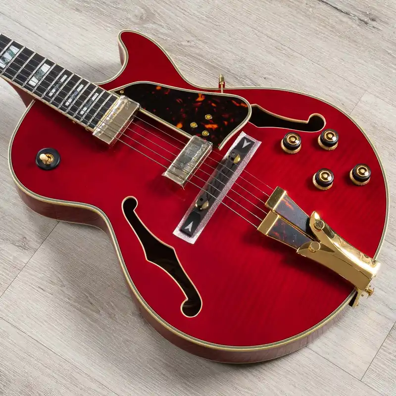 Price Cut Ibanez George Benson GB10SEFM Hollow-Body Guitar, Ebony Fretboard, Sapphire Red