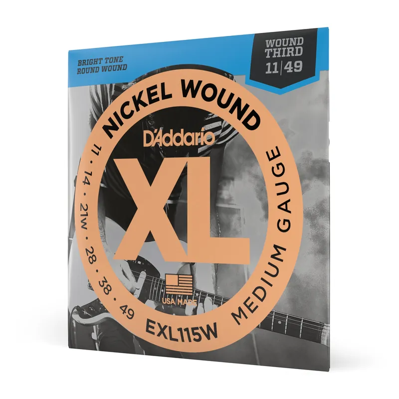 Original 10 Sets of D'Addario EXL115W Nickel Wound Medium Blues/Jazz Rock Wound 11-49