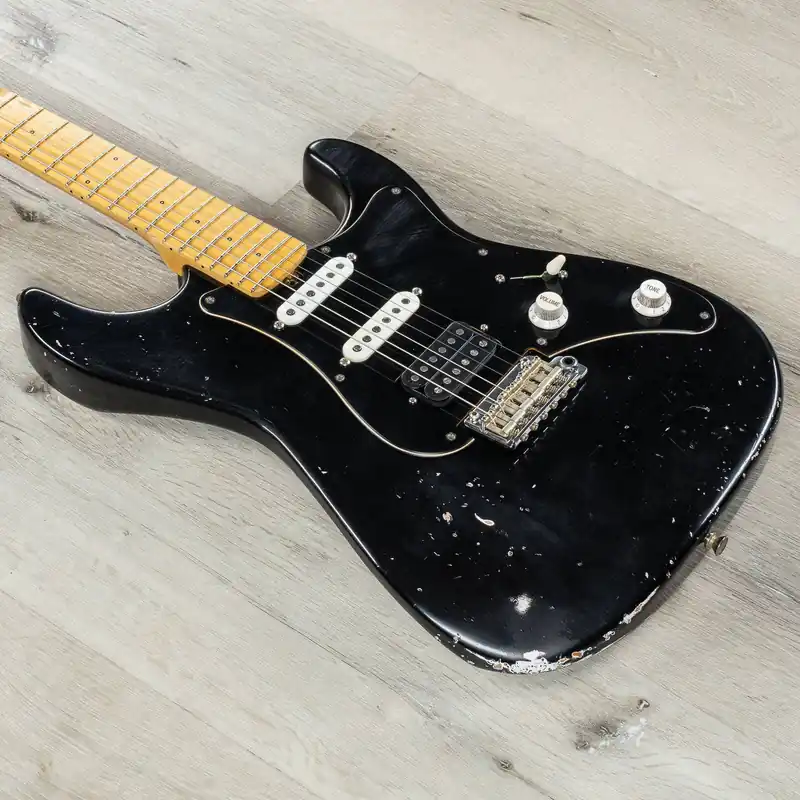 Wholesale Friedman Vintage-S HSS Guitar, Black, Maple Fretboard, Medium Age Relic