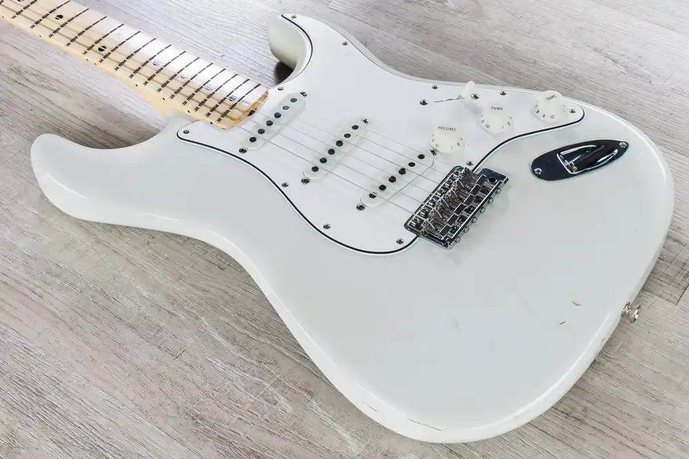 Fender Limited Edition Jimi Hendrix Stratocaster Guitar, Maple Fingerboard, Aged Olympic White Seasonal Sale