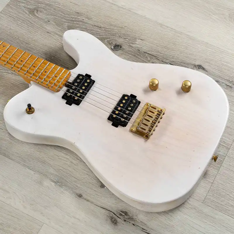Friedman Vintage T Guitar, Birdseye Maple Fretboard, Aged Translucent White Instant Buy