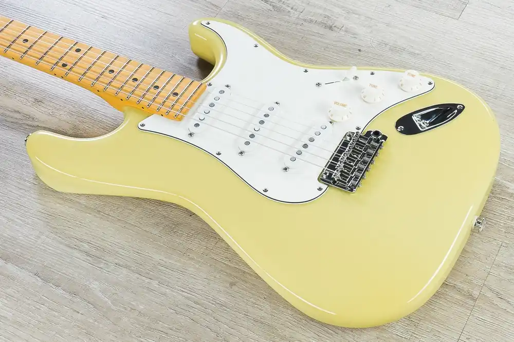 Get Yours Suhr Classic S SSS Electric Guitar, Maple Fingerboard, SSCII, Deluxe Gig Bag - Vintage Yellow