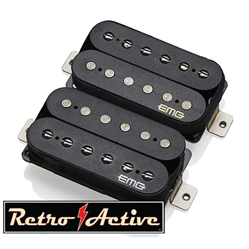 Money Back Guarantee EMG Hot 70 Retro Active Pickup Set, Alnico & Ceramic Magnets, Black