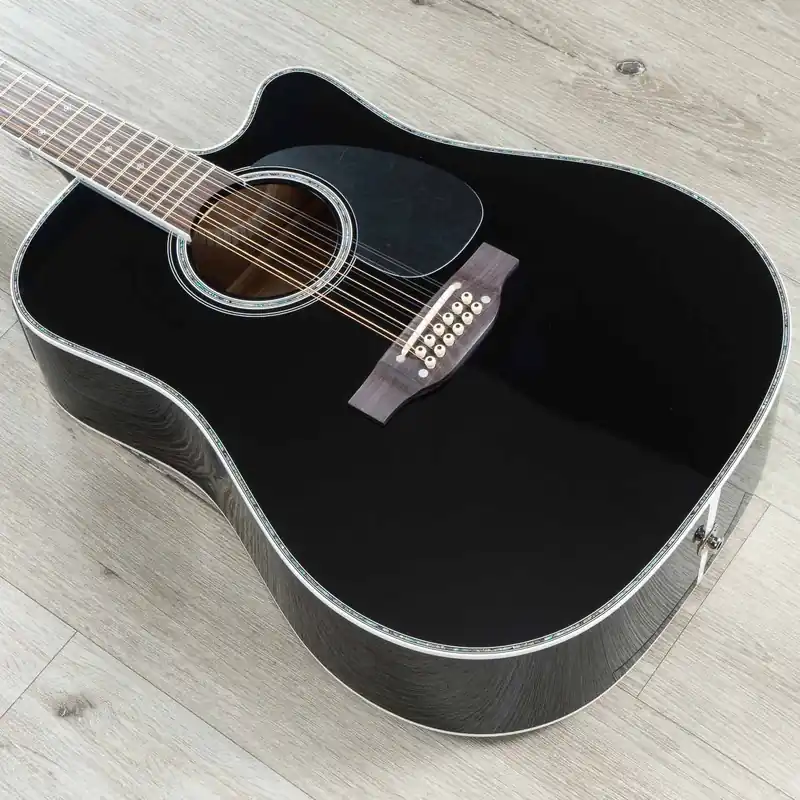 Takamine EF381DX Acoustic-Electric 12-String Guitar, Rosewood Fretboard, Black Brand New