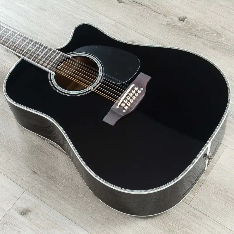 Same Day Shipping Takamine EF381DX 12-String Acoustic-Electric Guitar, Rosewood Fingerboard, Black